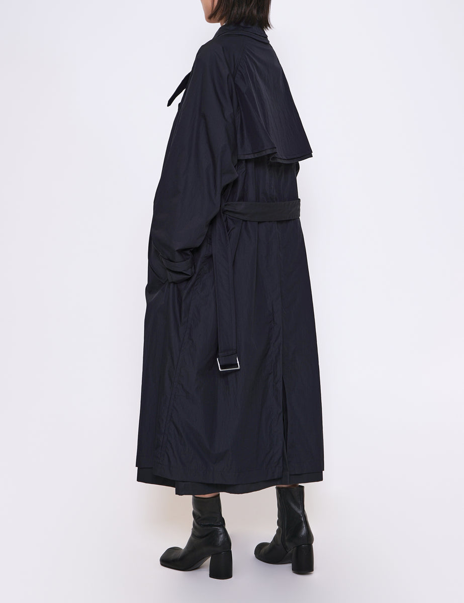 YOKE DARK NAVY NYLON LAYERED TRENCH COAT – GRAPH LAYER