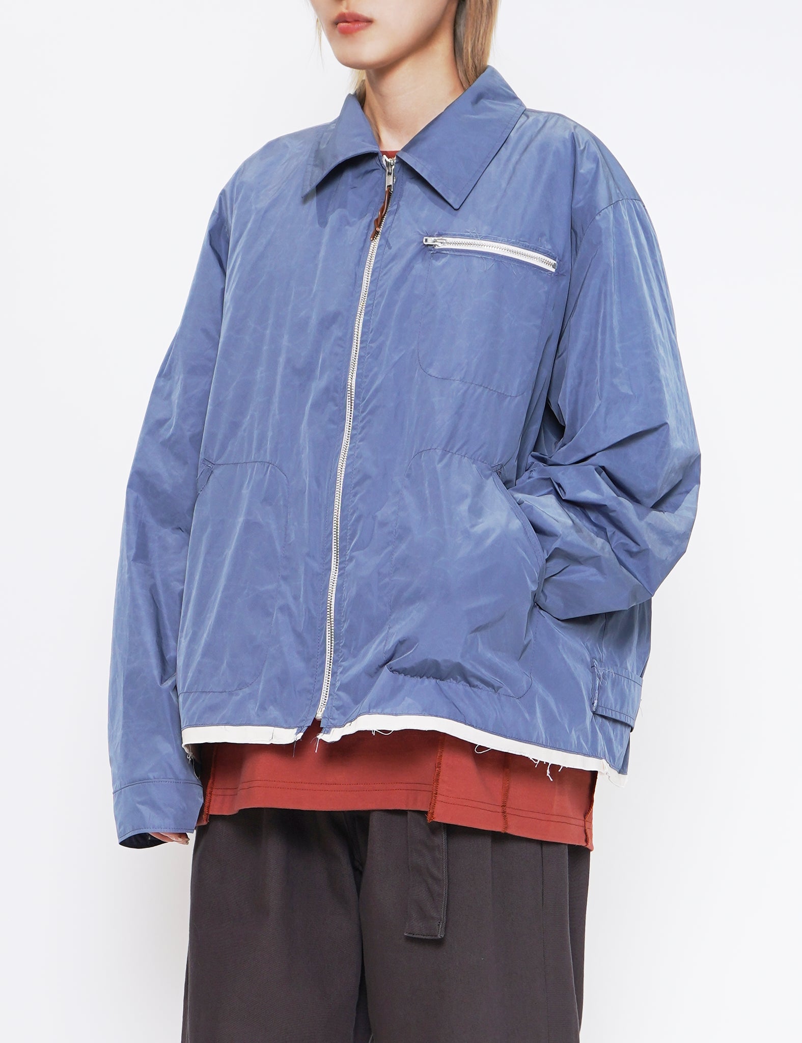 GREY BLUE TECHNICAL SIMPLE JACKET