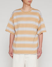 Load image into Gallery viewer, BEIGE STRIPED WIDE FIT T-SHIRT
