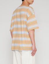 Load image into Gallery viewer, BEIGE STRIPED WIDE FIT T-SHIRT
