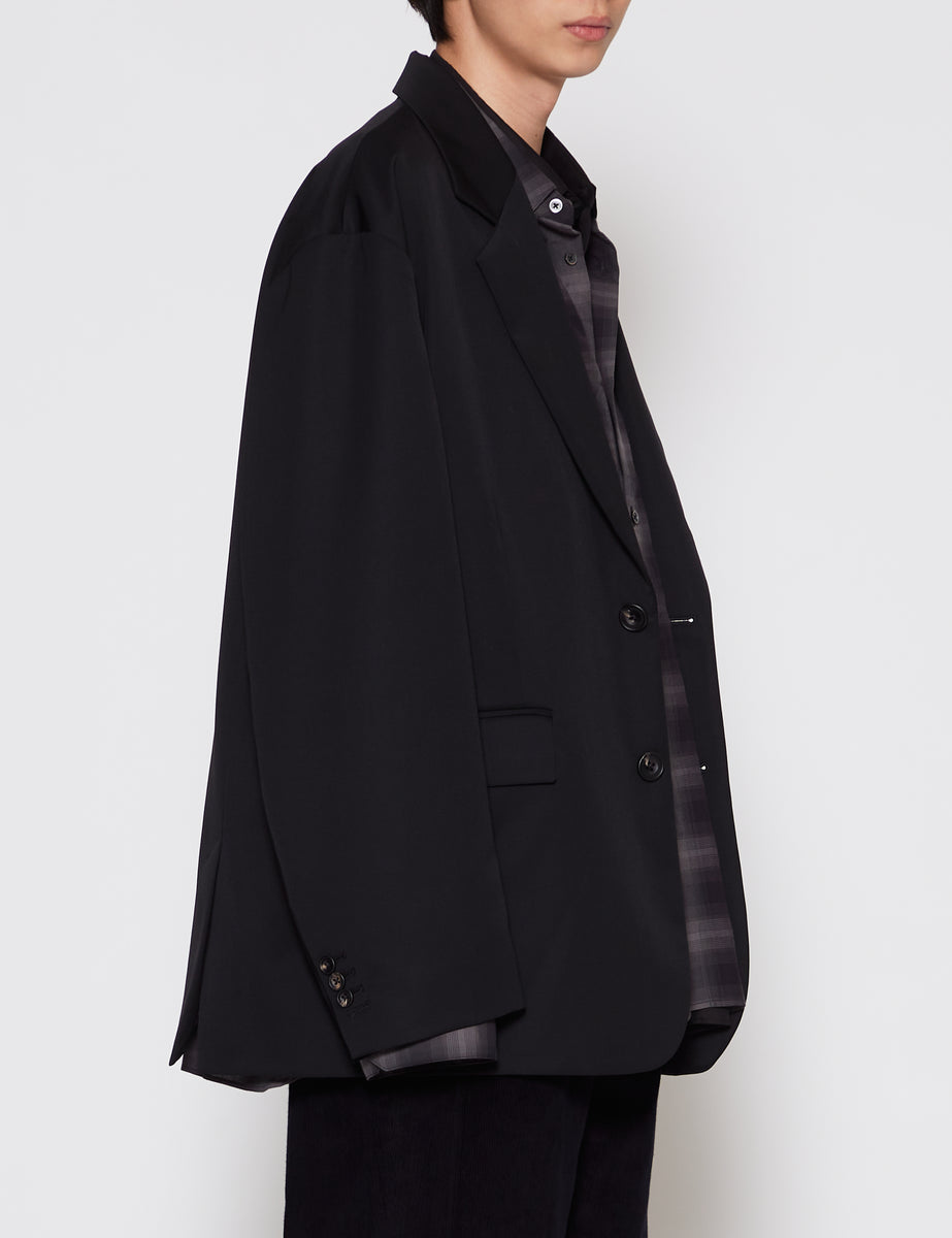stein BLACK OVERSIZED SINGLE BREASTED JACKET – GRAPH LAYER