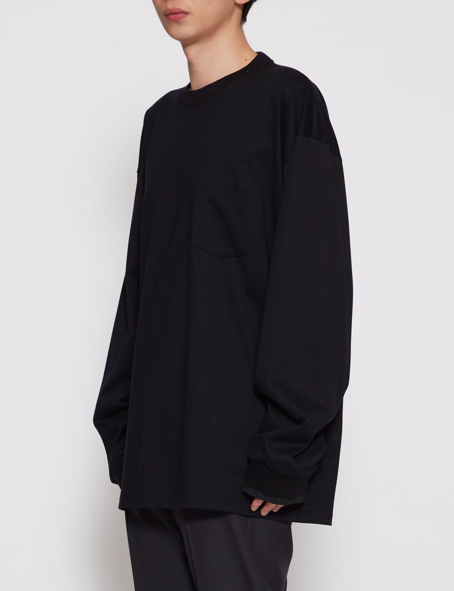 stein BLACK OVERSIZED LONG SLEEVE WORDS TEE – GRAPH LAYER