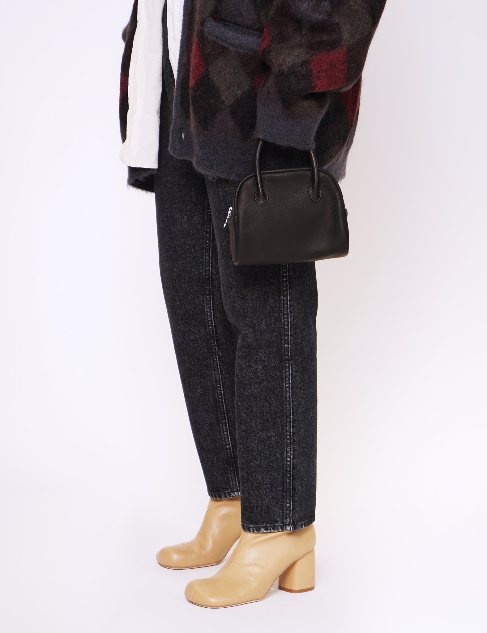 BLACK DEER LEATHER BOSTON MINI BAG DA24