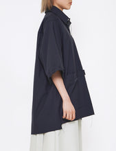 Load image into Gallery viewer, NAVY SHORT SLEEVE BOXY SHIRT
