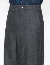 Load image into Gallery viewer, DARK GREY WOOL CUBOID WIDE PANTS
