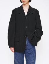 Load image into Gallery viewer, BLACK OPEN COLLAR 3B JACKET
