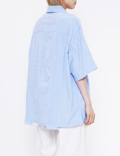 Load image into Gallery viewer, LIGHT BLUE GARMENT DYED DOBBY STRIPED HALF SLEEVE SHIRT
