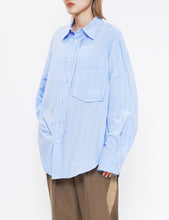 Load image into Gallery viewer, LIGHT BLUE GARMENT DYED DOBBY STRIPED SHIRT
