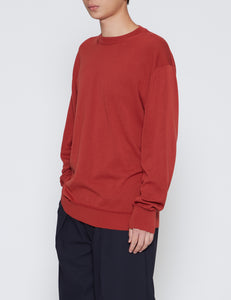 RED CREWNECK KNIT SWEATER