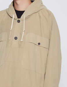 O PROJECT BEIGE HOODED PULLOVER JACKET