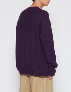 PURPLE AIRY LOOSE KNIT SWEATER