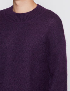 PURPLE AIRY LOOSE KNIT SWEATER