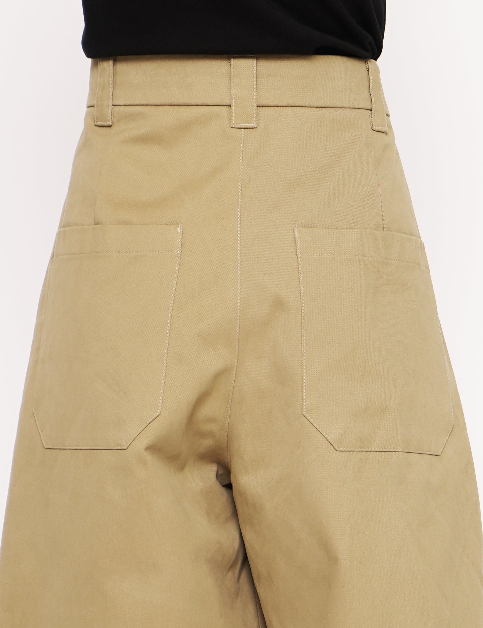 STUDIO NICHOLSON TAN SORTE VOLUME PLEAT PANTS – GRAPH LAYER