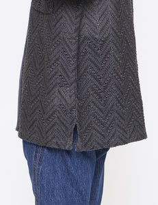 DUSTY PURPLE HERRINGBONE SHORT SLEEVE MESH SHIRT