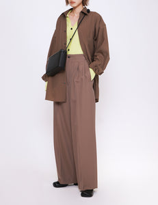 DUSTY TAUPE 2TUCK WIDE GURKHA TROUSERS