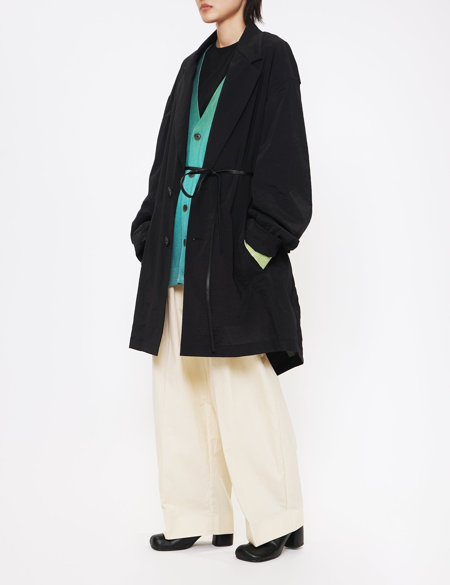 GREEN GRADATION PRINTED CARDIGAN