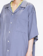 Load image into Gallery viewer, BLUE GREY OVERSIZED CUPRO OPEN COLLAR SS SHIRT
