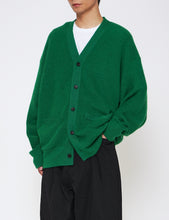 Load image into Gallery viewer, GREEN EXTRA FINE KID MOHAIR CARDIGAN
