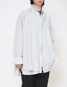 LT BLUE GREY OVERSIZED LAYERED SHIRT