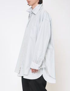 LT BLUE GREY OVERSIZED LAYERED SHIRT