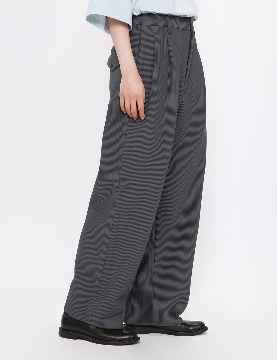 stein N. GREY GRADATION PLEATS TWO TUCK TROUSERS – GRAPH LAYER